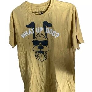 Disney Parks Authentic What Up Dog? Pluto Yellow T-Shirt